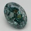 3.69 Ct. Fancy Vivid Green Oval Lab Grown Diamond