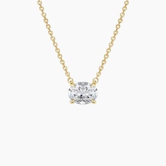 Horizontal Diamond Pendant in 18K Yellow Gold