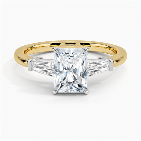 Mixed Metal Symphony Three Stone Diamond Ring