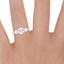 14K Rose Gold Catalina Three Stone Diamond Ring (1/2 ct. tw.), smallzoomed in top view on a hand