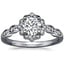 18K White Gold Black Rhodium Cadenza Halo Diamond Ring, smalltop view