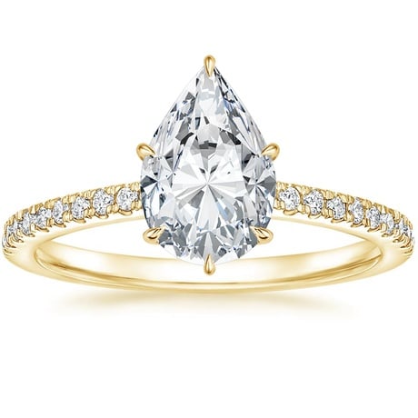 18K Yellow Gold Petite Demi Diamond Ring with Ballad Diamond Ring