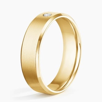 Borealis Diamond 6mm Wedding Ring in 18K Yellow Gold