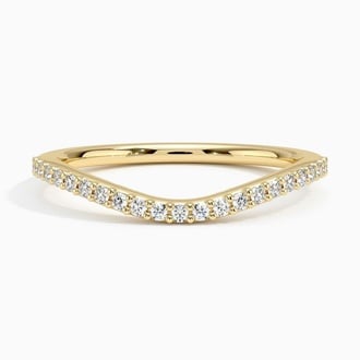 Curved Diamond Ring (1/6 ct. tw.) in 18K Yellow Gold