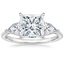 Platinum Luxe Opera Three Stone Diamond Ring, smalltop view