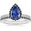 18K White Gold Waverly Diamond Ring with Black Diamond Accents with Luxe Ballad Black Diamond Ring