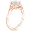 14K Rose Gold Celtic Crown Diamond Ring, smallside view