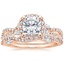 14K Rose Gold Luxe Willow Halo Diamond Ring (1/2 ct. tw.) with Luxe Winding Willow Diamond Ring (1/4 ct. tw.)