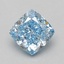 1.06 Ct. Fancy Vivid Blue Cushion Lab Grown Diamond