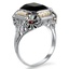 The Charis Ring, smalltop view on a hand