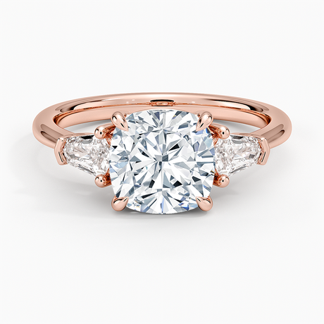 14K Rose Gold Shield Cut Three Stone Diamond Ring (1/4 ct. tw.)