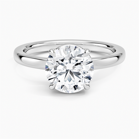 18K White Gold Dara Low-Profile Solitaire Ring