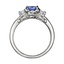 Three Stone Sapphire & Diamond Bouquet Ring, smallside view