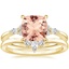 18KY Morganite Nadia Diamond Bridal Set, smalltop view