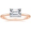 14K Rose Gold Horizontal Petite Comfort Fit Solitaire Ring, smalltop view