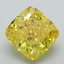 2.29 Ct. Fancy Vivid Yellow Cushion Lab Grown Diamond