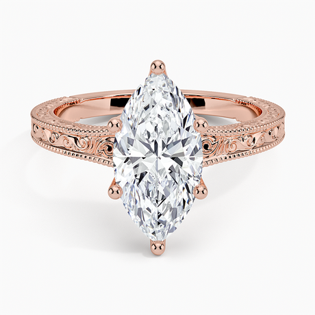 14K Rose Gold Hudson Engraved Ring