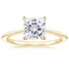 18K Yellow Gold Petite Secret Halo Diamond Ring, smalltop view