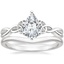 18K White Gold Entwined Celtic Love Knot Ring with Petite Curved Wedding Ring