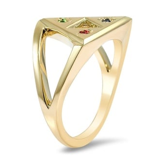 Custom Triangle Gemstone Ring