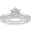 18K White Gold Six-Prong Petite Comfort Fit Ring with Luxe Ballad Diamond Ring (1/4 ct. tw.)