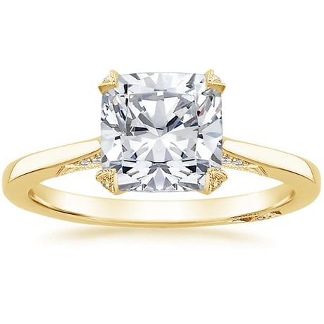 Cathedral Shoulder Diamond Accented Prong Setting