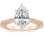 14K Rose Gold Elsie Engraved Ring, smalltop view
