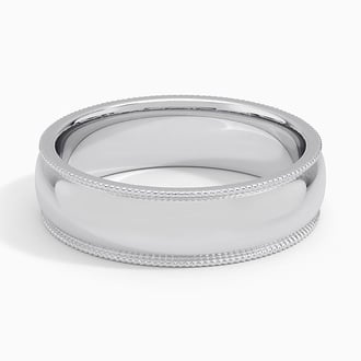 Milgrain 6mm Wedding Ring in Platinum