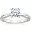 18K White Gold Twisted Vine Solitaire Ring, smalltop view