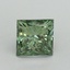 1.54 Ct. Fancy Vivid Green Princess Lab Grown Diamond