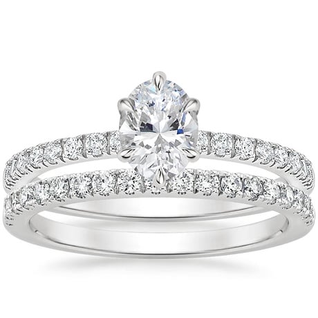 18K White Gold Bliss Diamond Ring (1/6 ct. tw.) with Bliss Diamond Ring (1/5 ct. tw.)