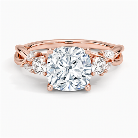 14K Rose Gold Willow Three Stone Diamond Ring (1/3 ct. tw.)