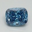 1.58 Ct. Fancy Vivid Blue Cushion Lab Grown Diamond