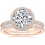 14K Rose Gold Valencia Halo Diamond Ring (1/2 ct. tw.) with Luxe Ballad Diamond Ring (1/4 ct. tw.)
