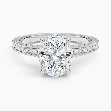 Platinum Hudson Engraved Diamond Ring