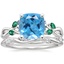 Platinum Willow Ring With Lab Emerald Accents with Winding Willow Diamond Ring (1/8 ct. tw.)