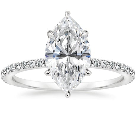 18K White Gold Demi Diamond Ring with Luxe Ballad Diamond Ring