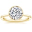 18K Yellow Gold Petite Luna 1.5mm Bezel Ring, smalltop view