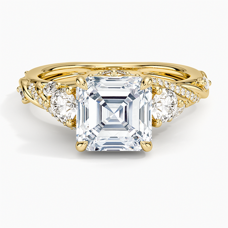 Begonia Vine Three Stone Diamond Ring