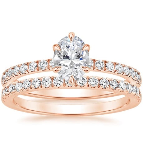 14K Rose Gold Bliss Diamond Ring (1/6 ct. tw.) with Bliss Diamond Ring (1/5 ct. tw.)