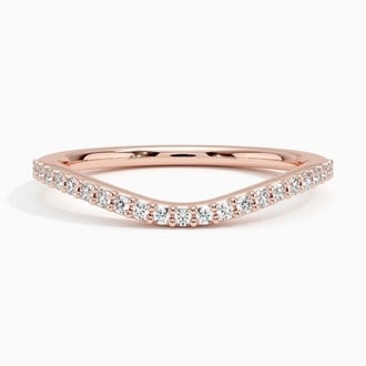Curved Diamond Ring (1/6 ct. tw.) in 14K Rose Gold