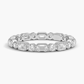 Kensington Emerald Cut and Round Lab Diamond Eternity Ring (1 ct. tw.) in 18K White Gold