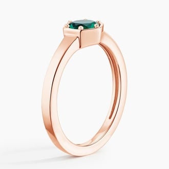 Hex Lab Grown Emerald Signet Ring