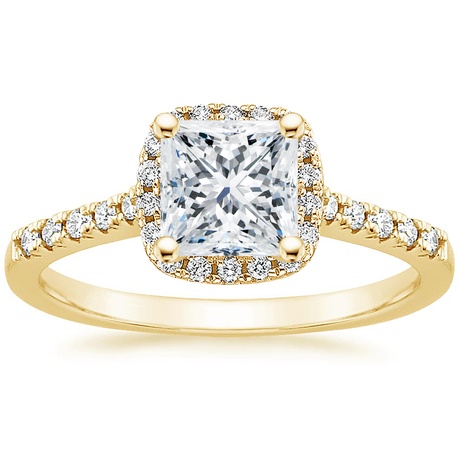 18K Yellow Gold Odessa Diamond Ring (1/5 ct. tw.) with Sonora Diamond Ring (1/8 ct. tw.)