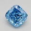2.55 Ct. Fancy Vivid  Blue Cushion Lab Grown Diamond