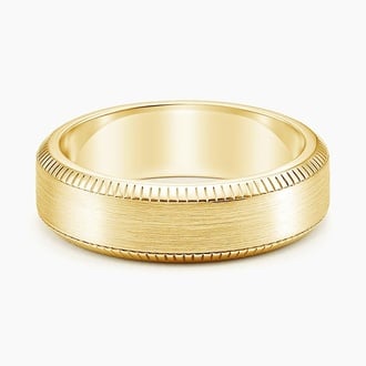 Engraved Edge Matte 6.5mm Wedding Ring