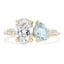Custom Diamond and Aquamarine Toi et Moi Ring