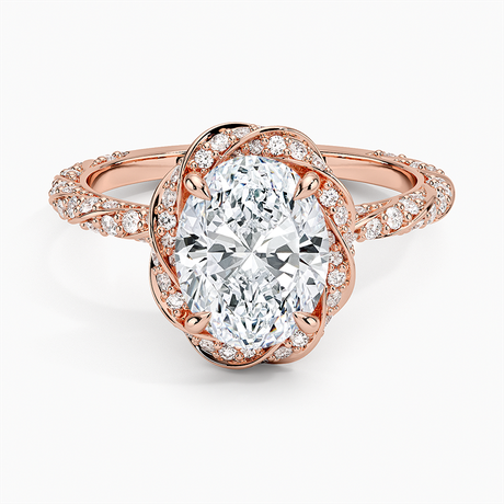 14K Rose Gold Nova Halo Diamond Ring (1/2 ct. tw.)