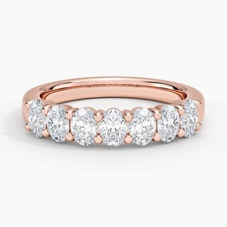 Grace Seven Stone Oval Lab Diamond Ring (1 ct. tw.) in 14K Rose Gold