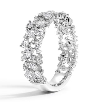 Custom Nature-Inspired 3/4 Coverage Diamond Ring